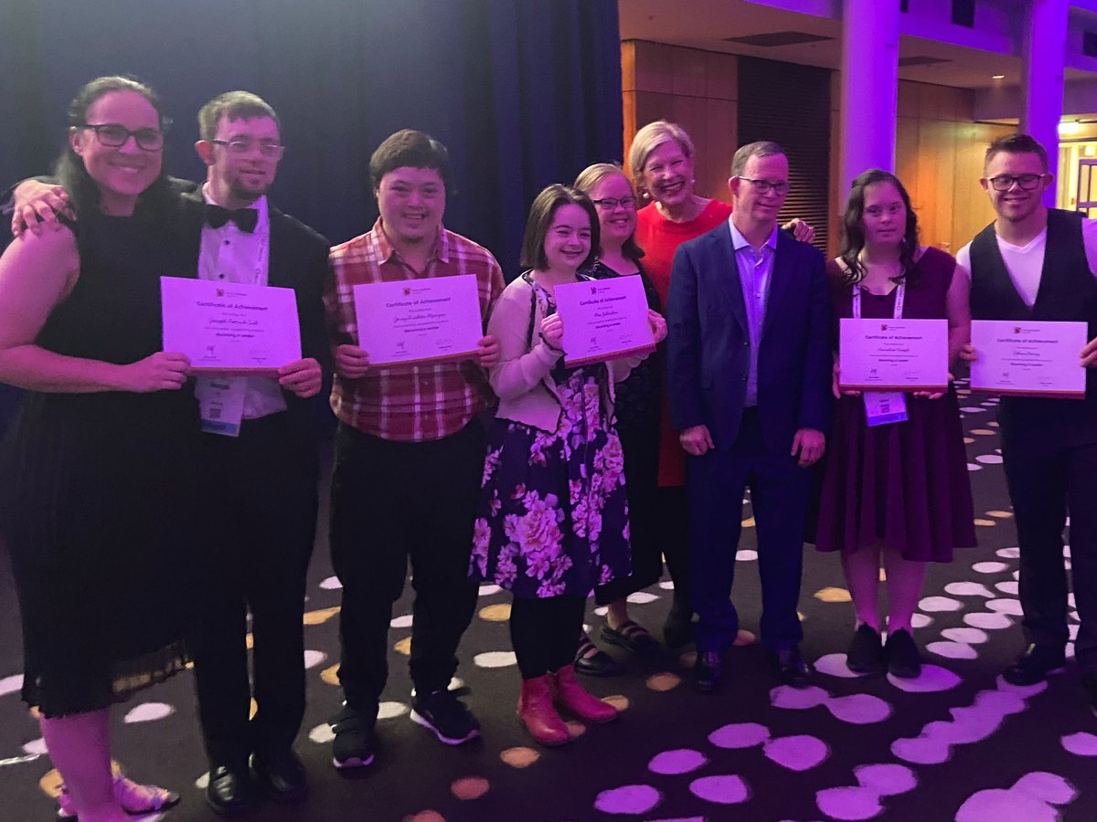 Ending Congress on a high note at the Congress Gala Dinner. 

After some thank yous from host organisation Down Syndrome Australia CEO Darryl Steff, the Together We Can leadership scholars received their certificates from the Sherry-Hogan Foundation. 

#WDSC2024