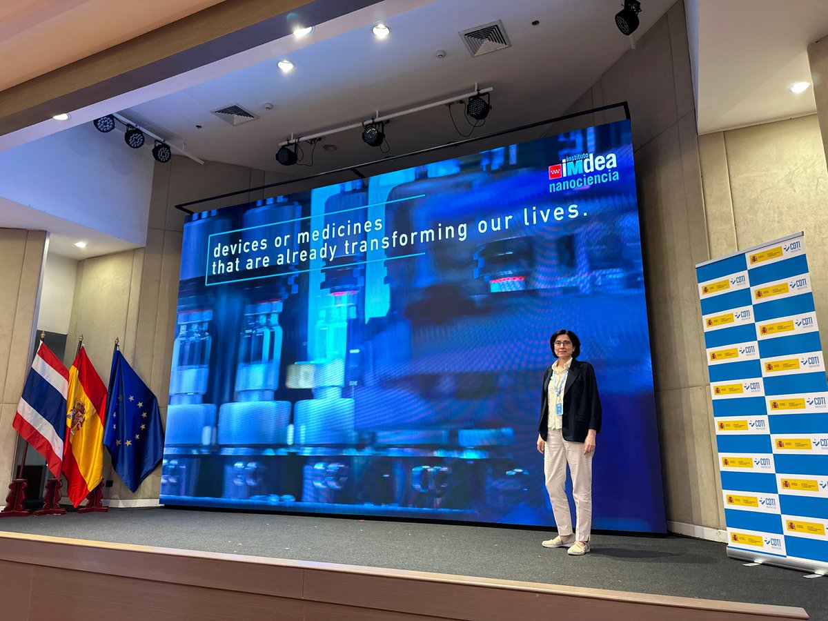 imdeanano's tweet photo. Prof. Isabel Rodríguez has participated in the Innovation Forum Spain🇪🇸🇹🇭Thailand, showing the @IMDEA_nano's  "Nanotechnology for Healthcare" programme. The Forum has explored cutting-edge technologies in nanomedicine for health and wellness.

↪️https://t.co/lQQFAWOr4F @aeicd_es https://t.co/mDBxbqiihn