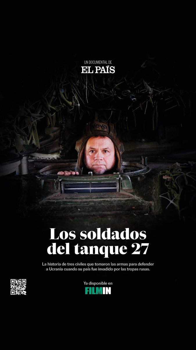 monicaceberio's tweet photo. A partir de hoy se puede ver en Filmin "Los soldados del tanque 27". Con @CristianSeguraA, @Ldevega, @carlosmartinh y Luis Alfaro. La historia de Volodímir, Alexander y Tarás en la guerra de Ucrania. 

Aquí👇
https://t.co/Mn1ydC2BAO https://t.co/FpBtirB5b2