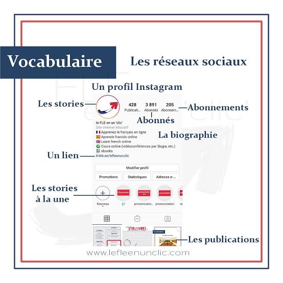 EliProfFle's tweet image. Le vocabulaire des réseaux sociaux #Lexique #learningFrench #FLE #FLS