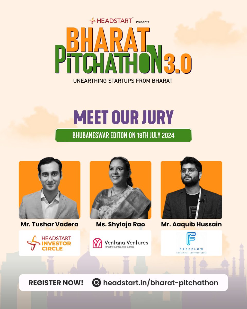Gear Up for Bharat Pitchathon 3.0!

<a href="/AtalNit/">AIC-Nalanda Institute of Technology Foundation</a> is pleased to announce Mr. <a href="/VaderaTushar/">Tushar Vadera</a>., Head, Headstart Investor Circle, Ms. <a href="/shylajarao/">Shylaja Rao</a>, General Partner, <a href="/Ventanaventure/">Ventana Ventures</a> and Mr. Aaquib Hussain, Founding Partner, <a href="/freeflow_zone/">FreeFlow Ventures</a> as jury members for Bharat Pitchathon 3.0 –