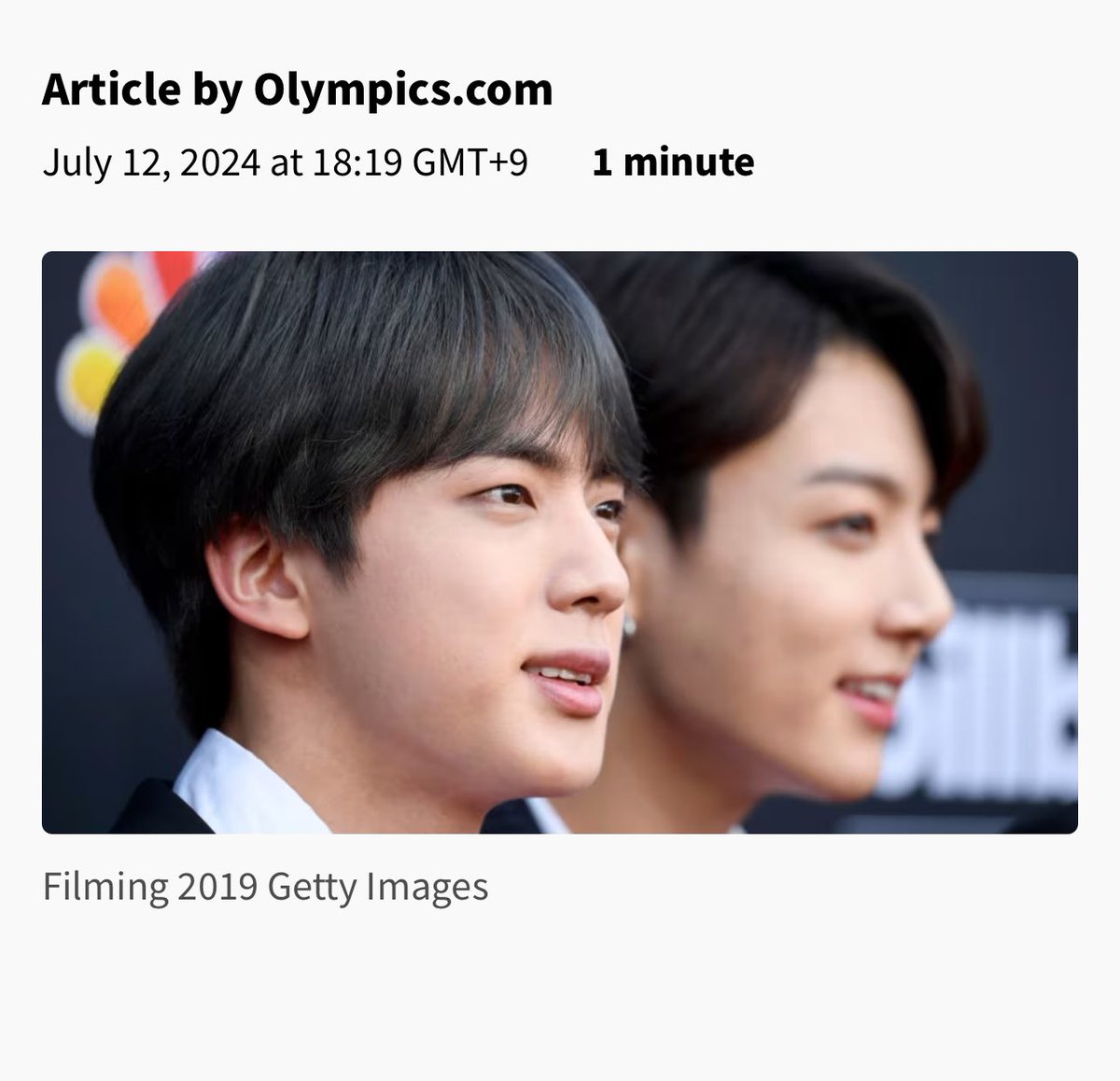 sevenrchive's tweet photo. “Jin will make an appearance as the first relay runner at the Louvre Museum on July 14” — Paris 2024 Olympic Games Organizing Committee confirmed.

🗓️ JULY 14, 8:30PM 🇫🇷
🗓️ JULY 15, 03:30AM 🇰🇷 

🔗 https://t.co/LzyxGwJFxU https://t.co/wudcIUOo4y