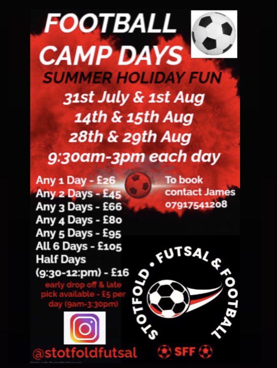 🔴SFF⚫️ Just over 2 weeks until the summer football fun starts, book your child’s place today!⚽️. Contact the team for more details. 🔴⚫️⚽️