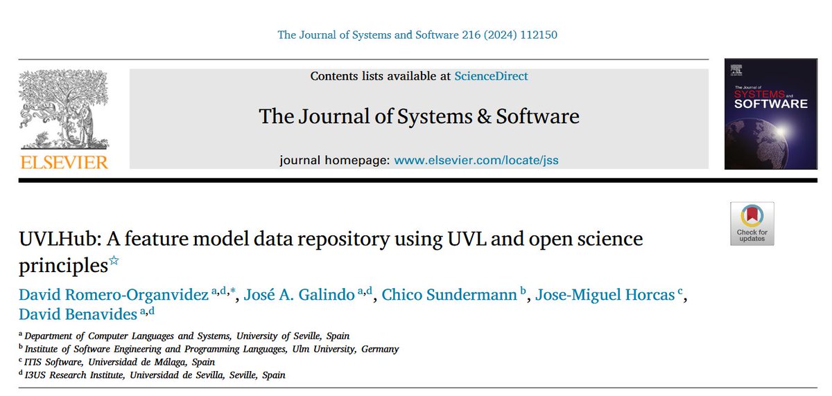 "UVLHub: A feature model data repository using UVL and open science principles":  our new paper published as open access! #OpenScience (1/3)

👉 The paper: doi.org/10.1016/j.jss.… 
👉 The tool: UVLHUB.IO