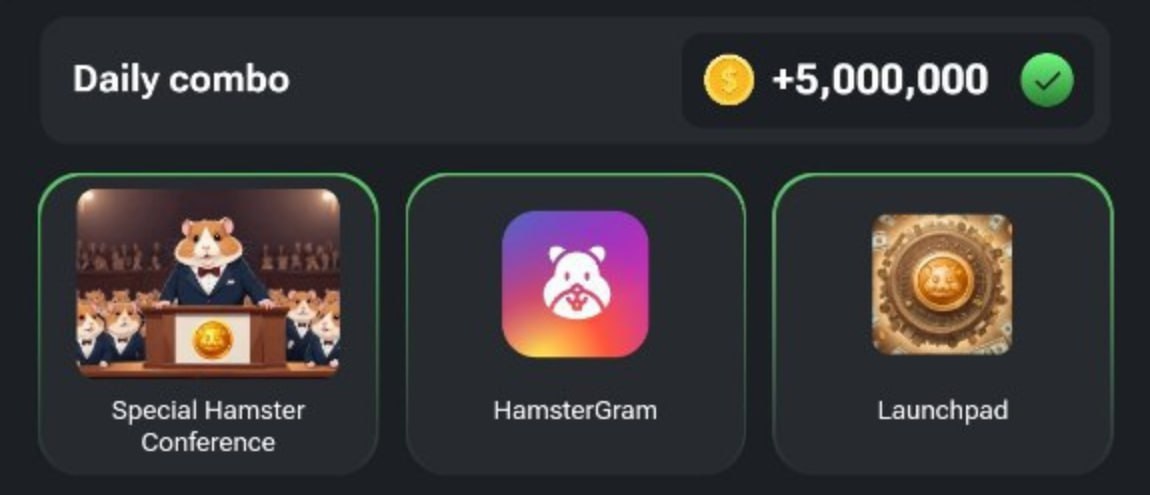 MaksSolov11's tweet photo. Coin Daily Combo #premarket  HMSTR in ByBit /AIRDROP SOON⌚️  Hamster Kombat
🗓️ Date - 12/07/2024  
📷 5 Million Coins

🪙PLAY and Claim 5 Million -https://t.co/47o7h4PeSK

#hamster #hamsterkombatcombo #Dailycombo #Combo #Airdrop #DAILYCombo #tapapp #tapgame #freecoin #HamsterCEo https://t.co/O8G5iw74Su