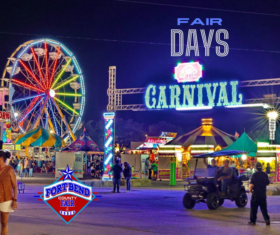 fbcfair's tweet photo. Three weekends of good music. Are you ready? 
🔥BBQ Sept 20 &amp;21
🐐🐑🐮🐔🦃🐖 Fair Days Sept 27 - Oct 6

#fbcfair #fbcf #fortbendcountyfair #fairtime #fairdays #DefyingChallengesRaisingChampions #fairszn🎡 https://t.co/P80FGyFCZ9