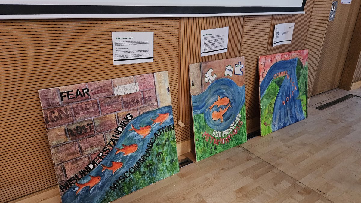 Proudly displaying our Young People's Impact Group manifesto artwork at the @NCS Youth Symposium in Newcastle! Amazing to see their incredible work out in the wild!