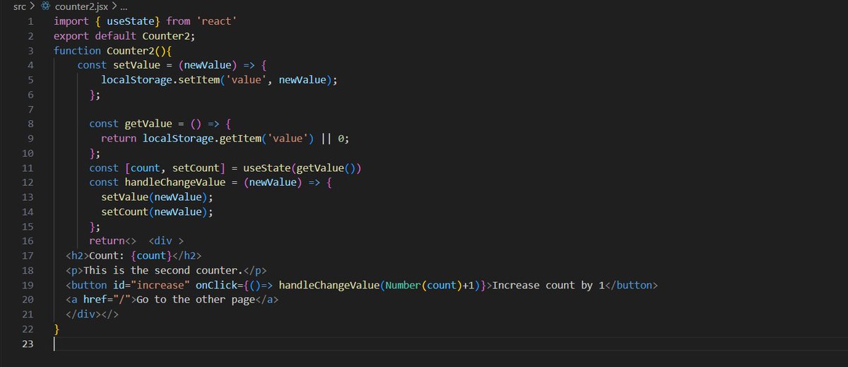 pr1yankagh1m1re's tweet photo. Day 40 and 41 of learning js

The task for these days was to create a counter application with two webpages. Completing this project has helped me solidify the concepts of states, local storage and routers in react even further.

#day40 #day41 #60DaysOfJs #learningwithkucc https://t.co/4DjxdVfRrB