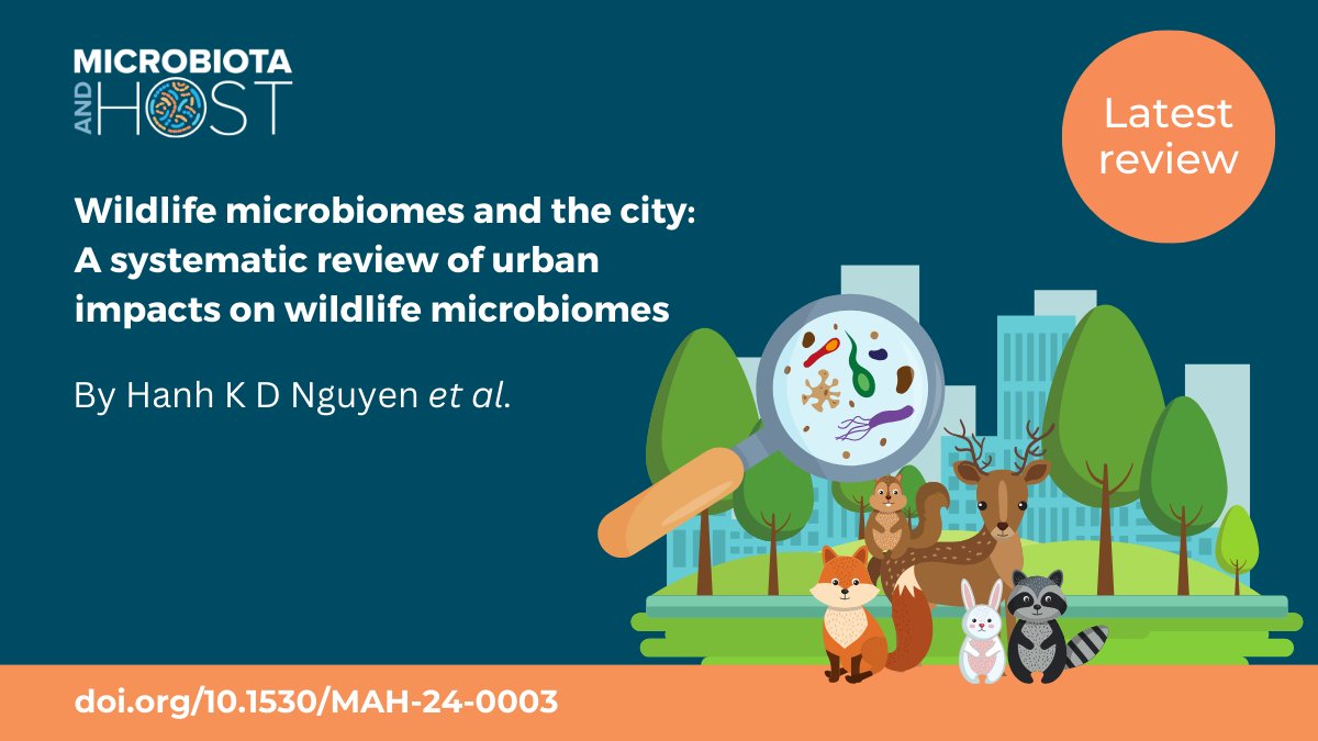 Microbiota and Host (@microbiotahost) on Twitter photo 🆕Read this latest systematic review by Hanh K D Nguyen et al. <a href="/UTAS_/">University of Tasmania</a> which aims to investigate how urban living influences the #microbiome of #wildlife ➡️🦉🦊ow.ly/pSxc50SAjuI 🆕Read this latest systematic review by Hanh K D Nguyen et al. <a href="/UTAS_/">University of Tasmania</a> which aims to investigate how urban living influences the #microbiome of #wildlife ➡️🦉🦊ow.ly/pSxc50SAjuI