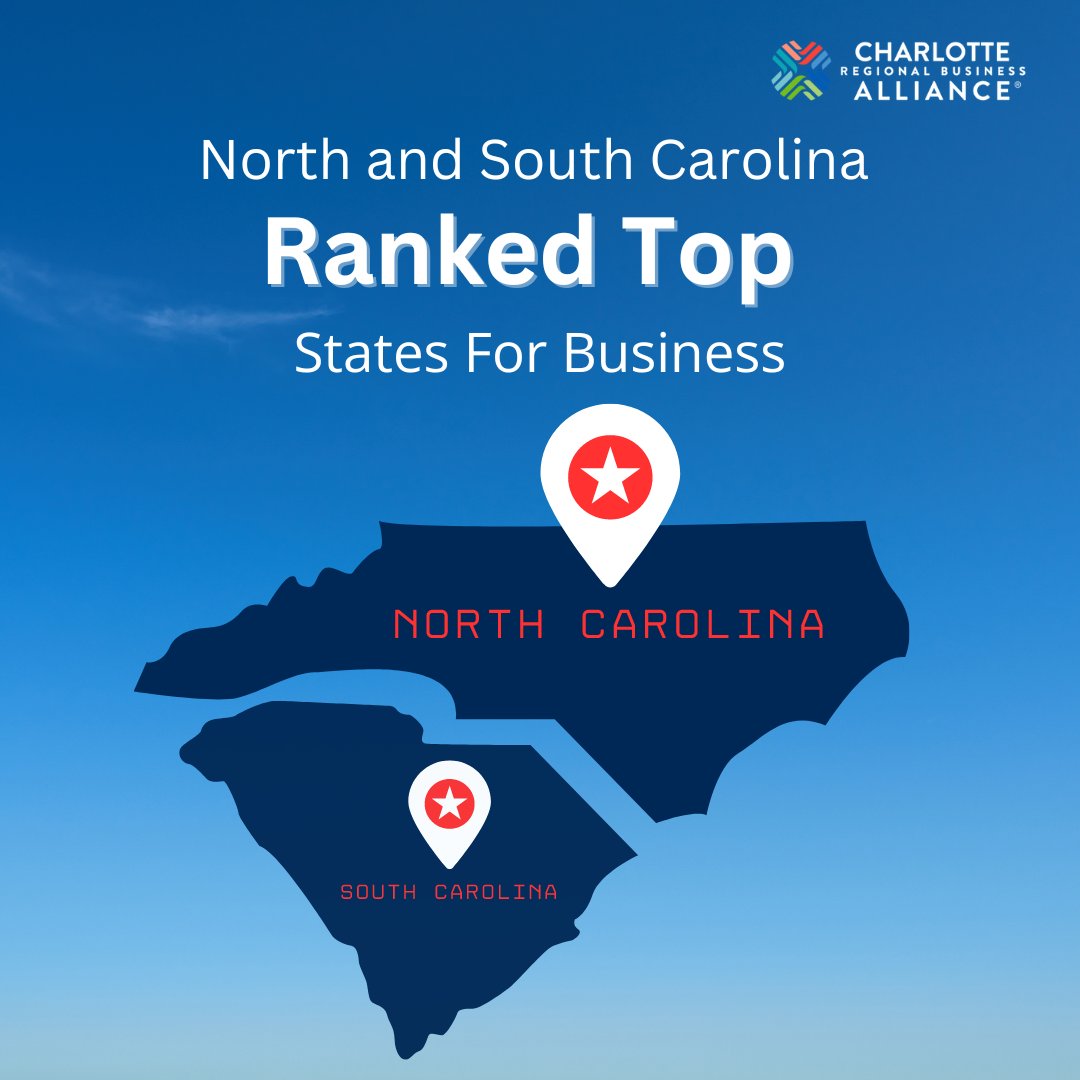 Charlotte Regional Business Alliance (@clt_alliance) on Twitter photo North Carolina is once again among the top states for #business, according to CNBC's latest study. They ranked all 50 states across 10 key competitiveness categories. Curious about how the Carolinas fared and which states are on the rise? Find out more: ow.ly/kK7Z50SzNhF North Carolina is once again among the top states for #business, according to CNBC's latest study. They ranked all 50 states across 10 key competitiveness categories. Curious about how the Carolinas fared and which states are on the rise? Find out more: ow.ly/kK7Z50SzNhF