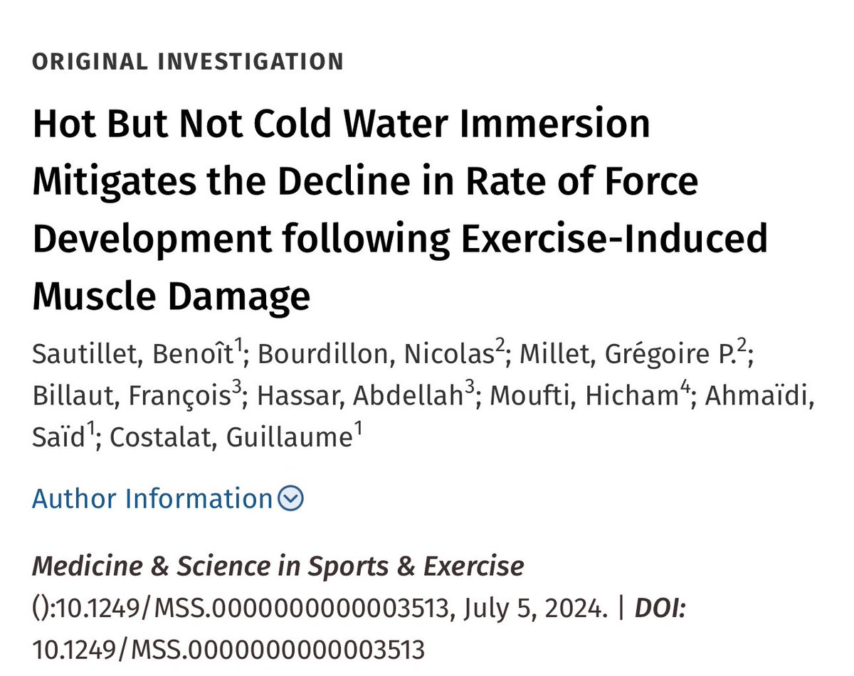 🥵🥶 AGUA FRÍA Vs AGUA CALIENTE

🥶La inmersión en agua fría post-entrenamiento EMPEORA la recuperación muscular.

🥵La inmersión en agua caliente post-entrenamiento MEJORA la recuperación muscular.

Una vez más, caliente >>>> fría
