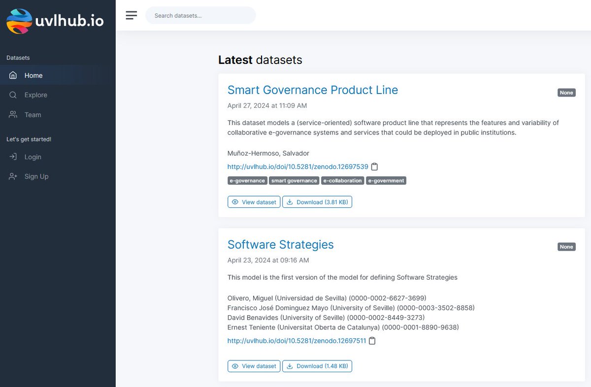 You can share, search, analyze... your feature models using UVL as well as other formats (comming soon) #OpenScience Your data will be backed in Zenodo but you can get additional features 
👉 The paper: doi.org/10.1016/j.jss.…
👉 The tool: UVLHUB.IO
(2/3)