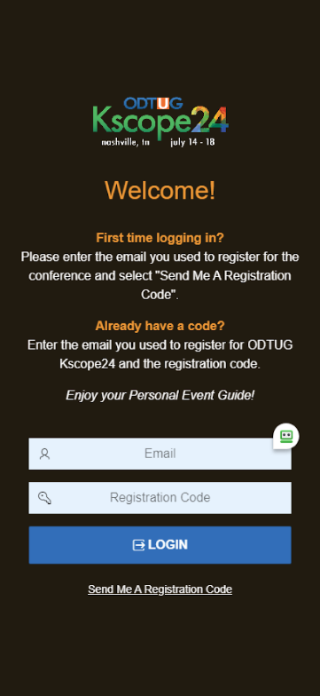 The #Kscope24 Mobile App is ready! Download &amp; install, then enter your email and click "Send Me a Registration Code." Please use the email from your Kscope registration/ODTUG member profile.
Apple Store - apple.co/4cCYeOz 
Google Play - bit.ly/Kscope24App