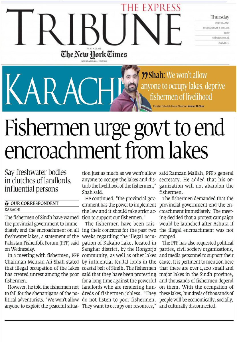 MehranShahPFF's tweet photo. We won’t allow anyone to occupy lakes
@AseefaBZ 
#PFF https://t.co/mPG38TZ1eT