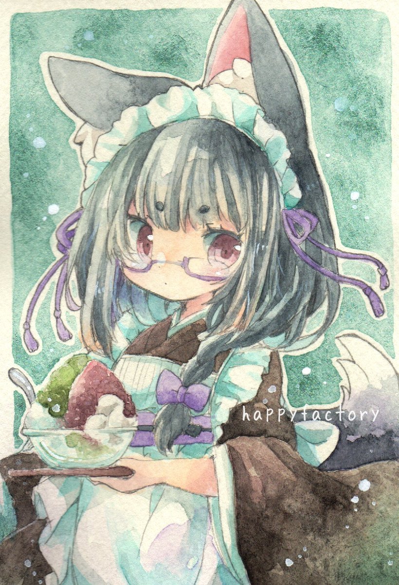「黒狐さん」|きい(きみどり)のイラスト