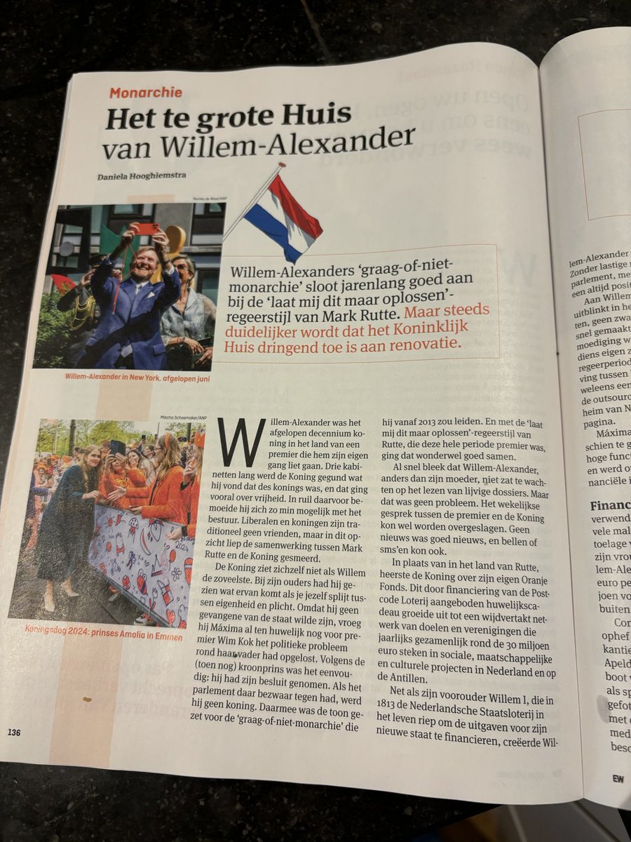 danielahoogh's tweet photo. Waarom het Huis van Willem-Alexander na 12 jaar Rutte toe is aan groot onderhoud. Nu in de winkel, het zomernummer van EW magazine @ew. https://t.co/JCKL8RbPdm