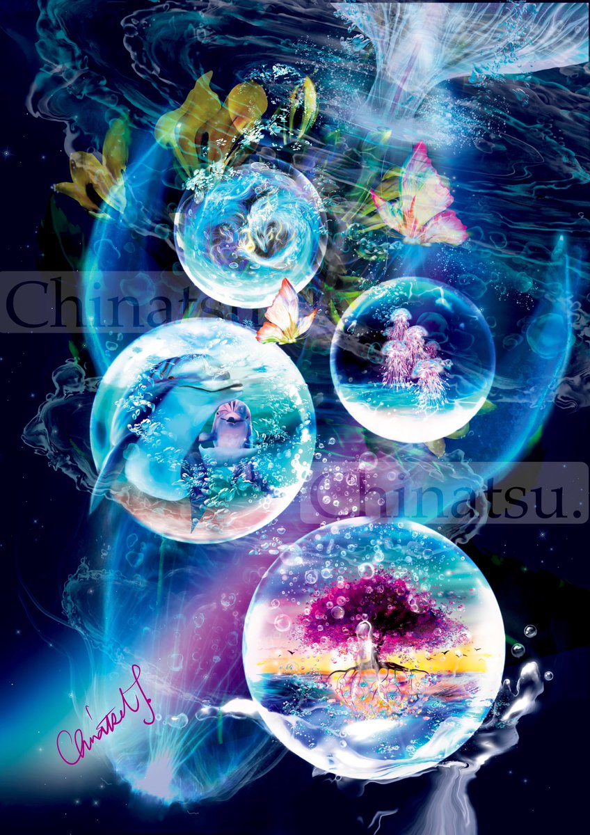 Chinatsu_cm's tweet photo. 「回想」
潜って
ひたすら潜って
生まれる泡のひとつひとつに
永遠（とわ）に続く
叡智（えいち）が宿る
Chinatsu.

⭐︎映画　Ryuichi Sakamoto Ｉopus
坂本龍一最後の演奏（映像）コンサート
を観て作成した作品です。

リール動画⤵️

https://t.co/r6H6uvFPtk

#デジタルアート https://t.co/IGHgGqJlfe