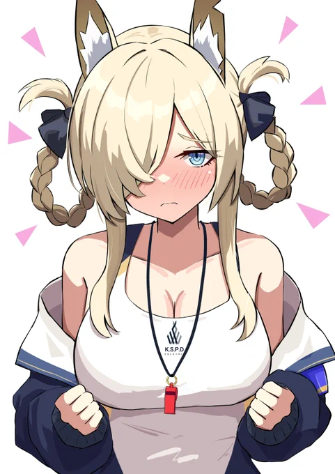 ドーナッツヘアのカンナ。元ネタは公式の4コマからです。 #ブルアカ 