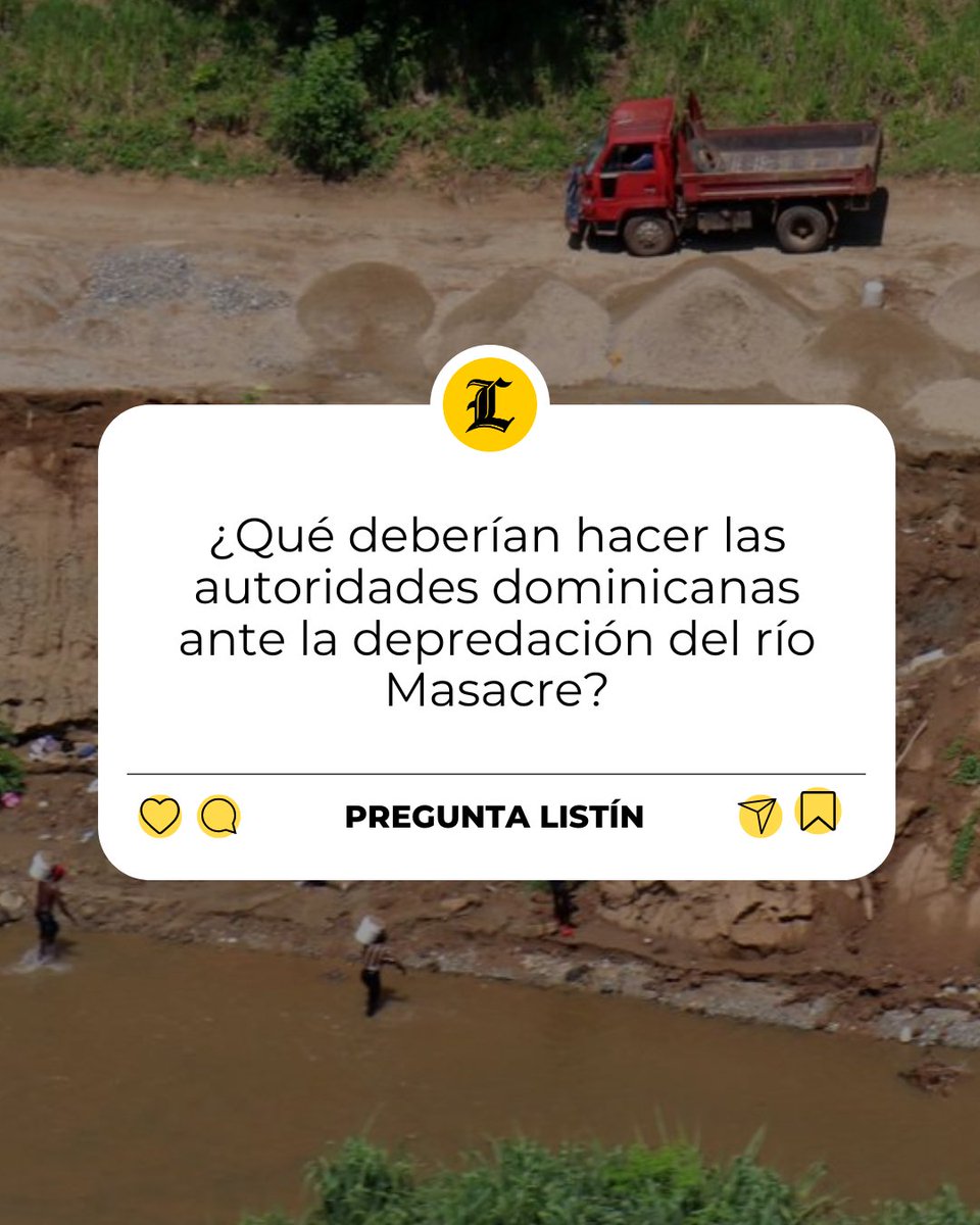 #PreguntaListín | Lectores, varios camiones procedentes de Haití cargaban arena extraída del río Masacre.   

Opine usted: ¿qué deberían hacer las autoridades dominicanas ante esta depredación? 🇩🇴🇭🇹🌊🪨

#ListínDiario