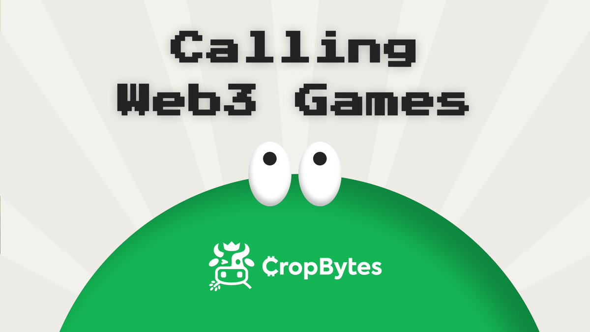 Calling Web3 Games 🎮 Ready to take your game to the next level? 🚀 

Join the CropBytes ecosystem! 

With over six years of industry experience, CropBytes provides unparalleled growth, innovation, and community engagement opportunities. In 2021🌐📈

🔗 Tap into robust CBX