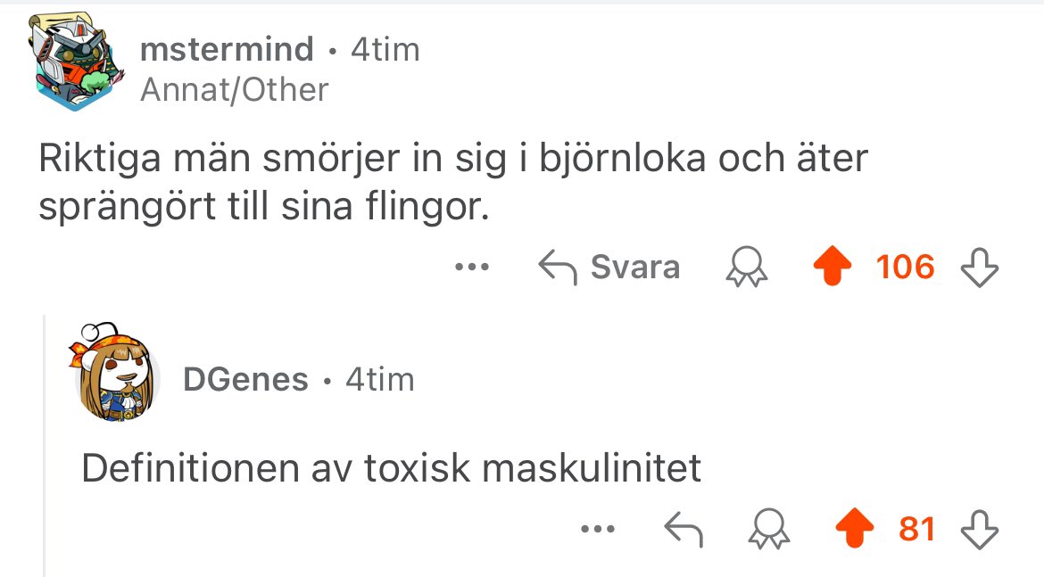 Dagens bästa från Reddit. 

#ToxiskMaskulinitet
