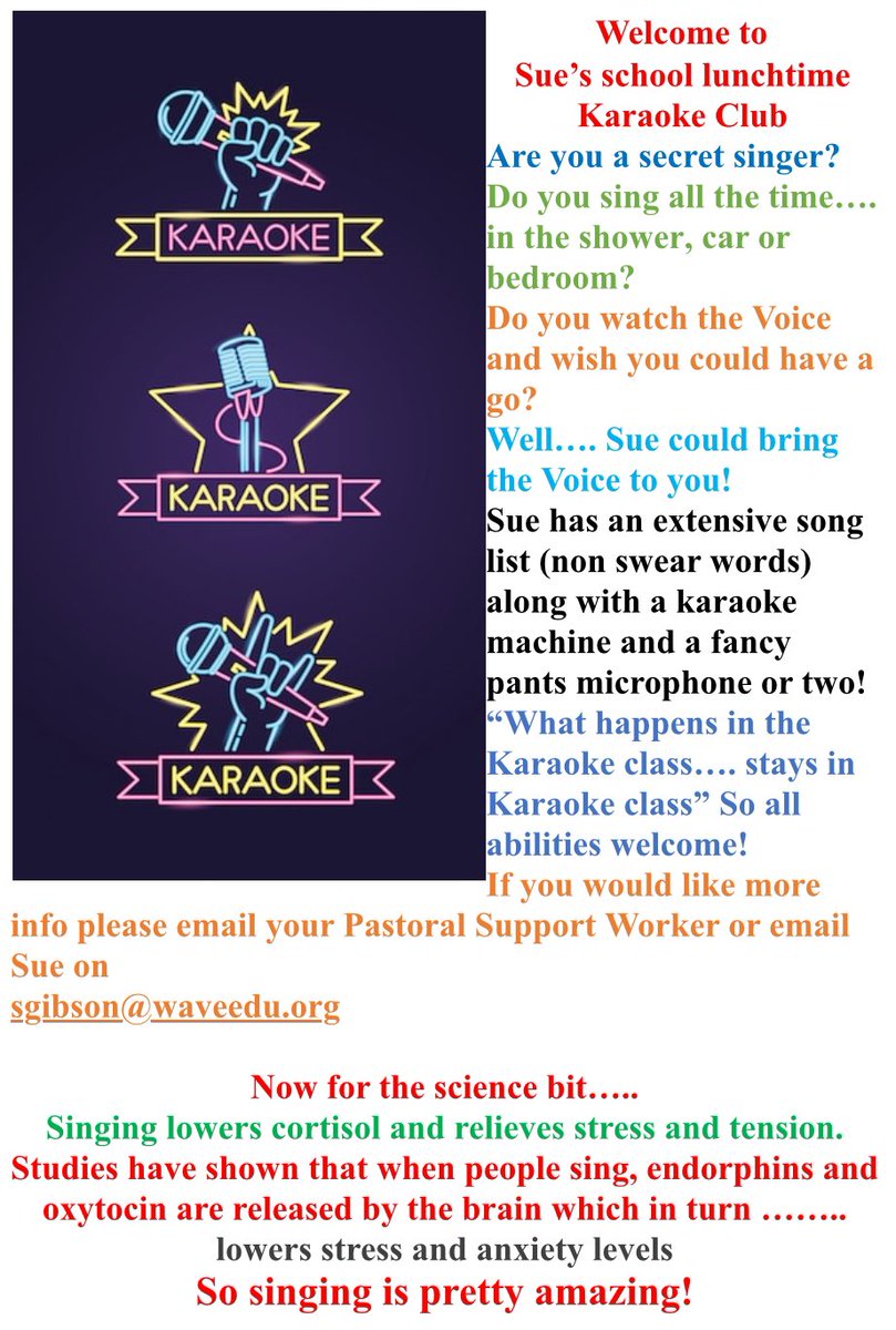We’re looking new karaoke recruits for our Torlands #KaraokeClub! 

Join Sue on Thursday mornings - in person or online and create some happy vibes! 🎤🎶🎹🎧🎸