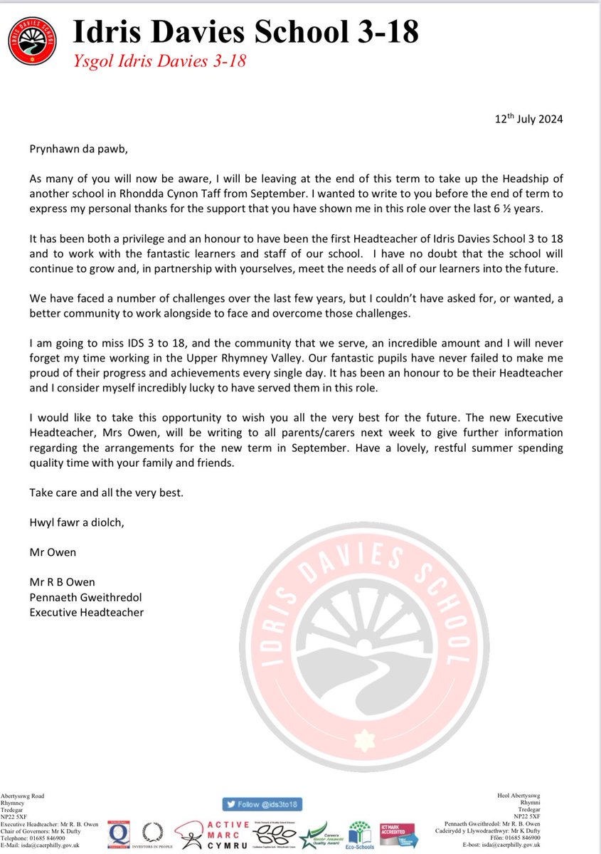 Idris Davies School 3_18 tweet media