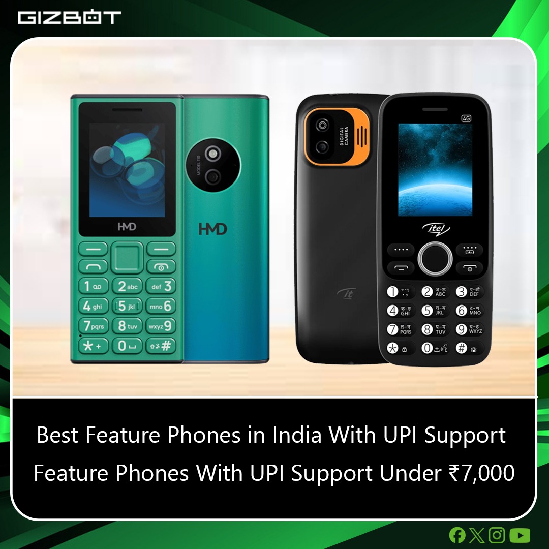 gizbot's tweet image. Best Feature Phones in India With UPI Support | Feature Phones With UPI Support Under Rs 7,000

More Details : gizbot.com/best-feature-p…

#bestfeaturephone #FeaturePhone #bestphones #Gadgets2024