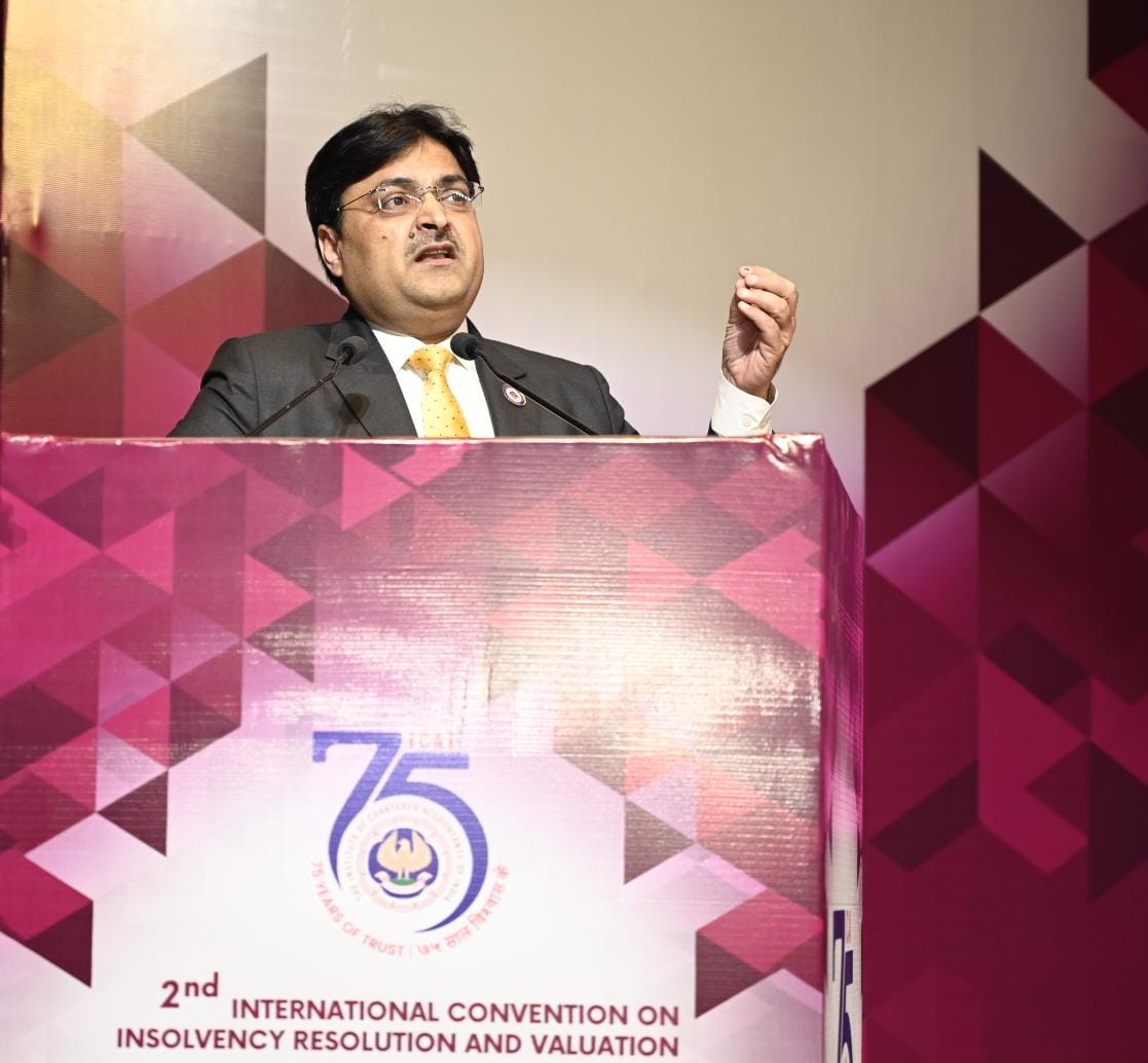 theicai's tweet photo. @CaRANJEET @CJSNanda CA. Ranjeet K. Agarwal, President, ICAI focused on success of IBC, as NPAs in Banks are at its lowest levels and  resolution timelines are improving and capacity building of insolvency professionals are increasing during his address at the #Resolve2024 https://t.co/oclvxCEUoO