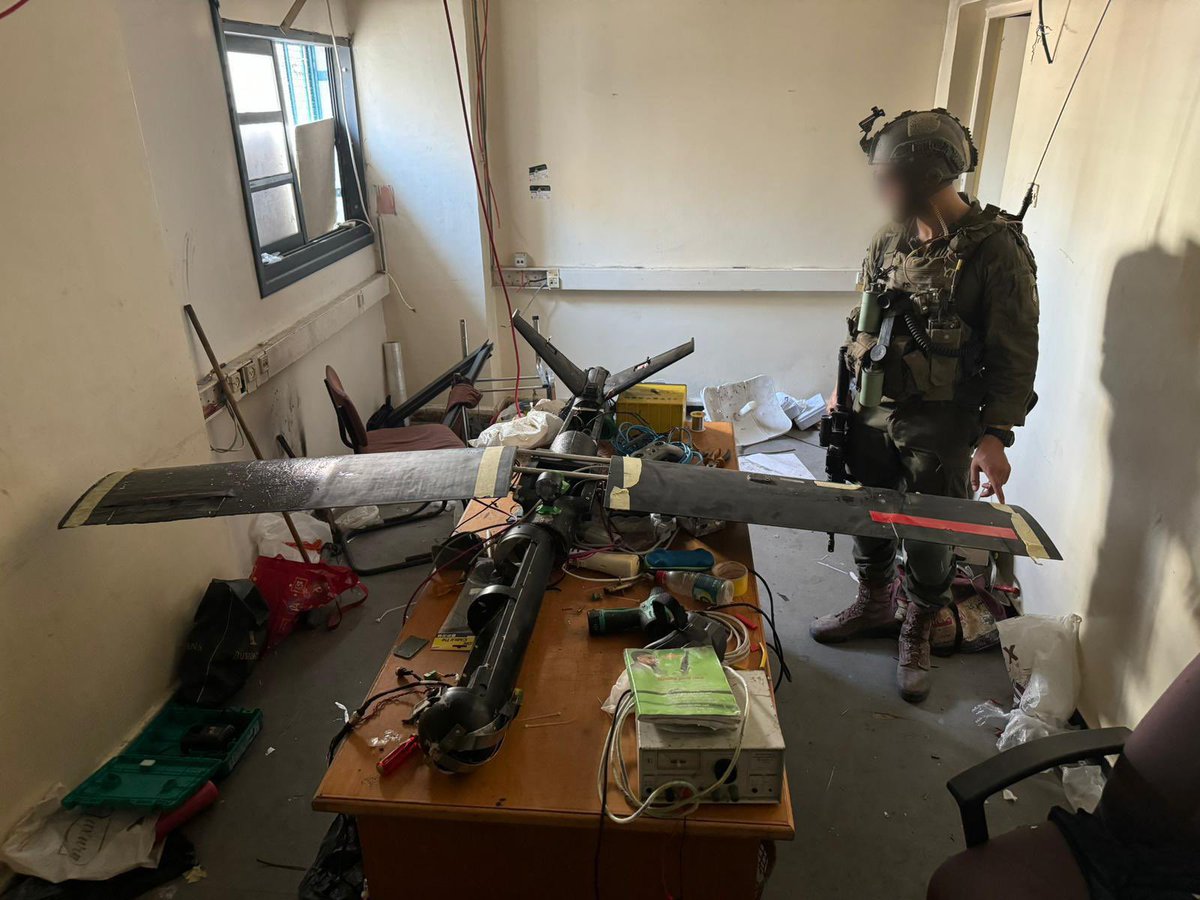 Osint613's tweet photo. Hi @unrwa, it’s me again, 

Any reason why you have military drones in your Gaza City school? https://t.co/Gxas3UiV62