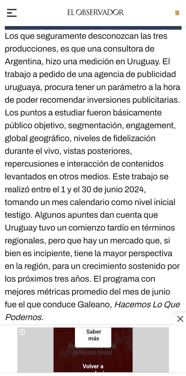 Undertake_Media's tweet image. ✅️ Consultora argentina realizó la medición de audiencia en streaming y segmentación en Youtube
💪 El resultado determinó que el programa más visto en Uruguay es #HacemosLoQuePodemos por @Undertake_Media con muy amplia diferencia con el resto
📰 Fuente @ObservadorUY