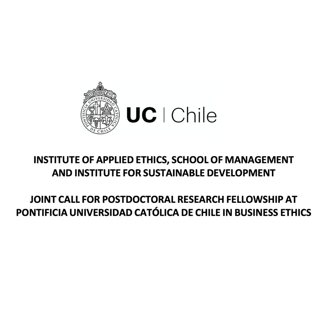 Juan Larrain C. (@juanlarrainc) on Twitter photo Call for a postdoctoral researcher position in Business Ethics
<a href="/EticaAplicadaUC/">Instituto de Éticas Aplicadas UC</a> <a href="/DesarrolloSusUC/">Desarrollo Sustentable UC</a> Escuela de Administración UC
🔗Application details: bit.ly/4cqVcNb Call for a postdoctoral researcher position in Business Ethics
<a href="/EticaAplicadaUC/">Instituto de Éticas Aplicadas UC</a> <a href="/DesarrolloSusUC/">Desarrollo Sustentable UC</a> Escuela de Administración UC
🔗Application details: bit.ly/4cqVcNb