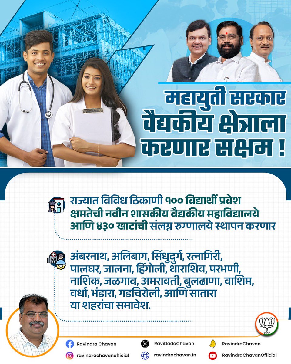 RaviDadaChavan's tweet image. वैद्यकीय क्षेत्राच्या बळकटीकरणासाठी आपले महायुती सरकार अनेक महत्त्वपूर्ण पाऊले उचलत आहे. यामुळे महाराष्ट्रातील आरोग्य व्यवस्था दिवसेंदिवस बळकट होत असून प्रत्येकाला परवडणाऱ्या दरात उत्तम दर्जाच्या वैद्यकीय सुविधा उपलब्ध होतील. 

#Health #HealthInfrastructure #HealthSystem