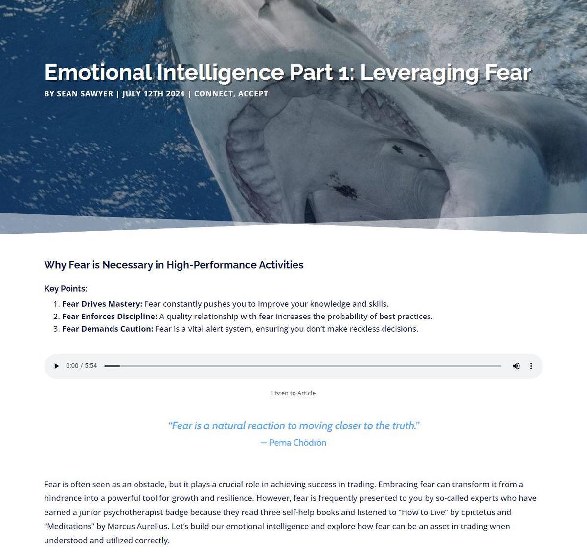 Emotional Intelligence 101: Fear is helpful. 🥚 🧠 

Fear Drives Mastery 
Fear Enforces Discipline
Fear Demands Caution: