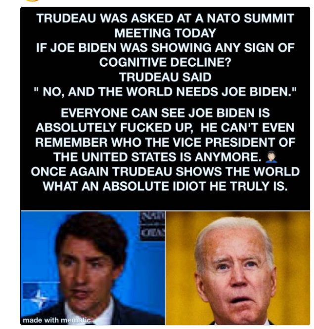 Elon1reeve96's tweet photo. @PierrePoilievre @DLeBlancNB @karinagould @YaaraSaks @NDP @NSNDP @NLNDP @NBNDP_NPDNB @CBCTheNational @CTVNationalNews #joebiden #bidenissenile #bidenisnotmypresident #justintrudeausucks #unhingedliberals #leftyslosingit #trudeaufortreason #liberalpartyofcanada #canada #idiotdrivers #trudeaufortreason #trudeauhasgottogo #trudeauresign #Canadians https://t.co/GHTf5C9T1A