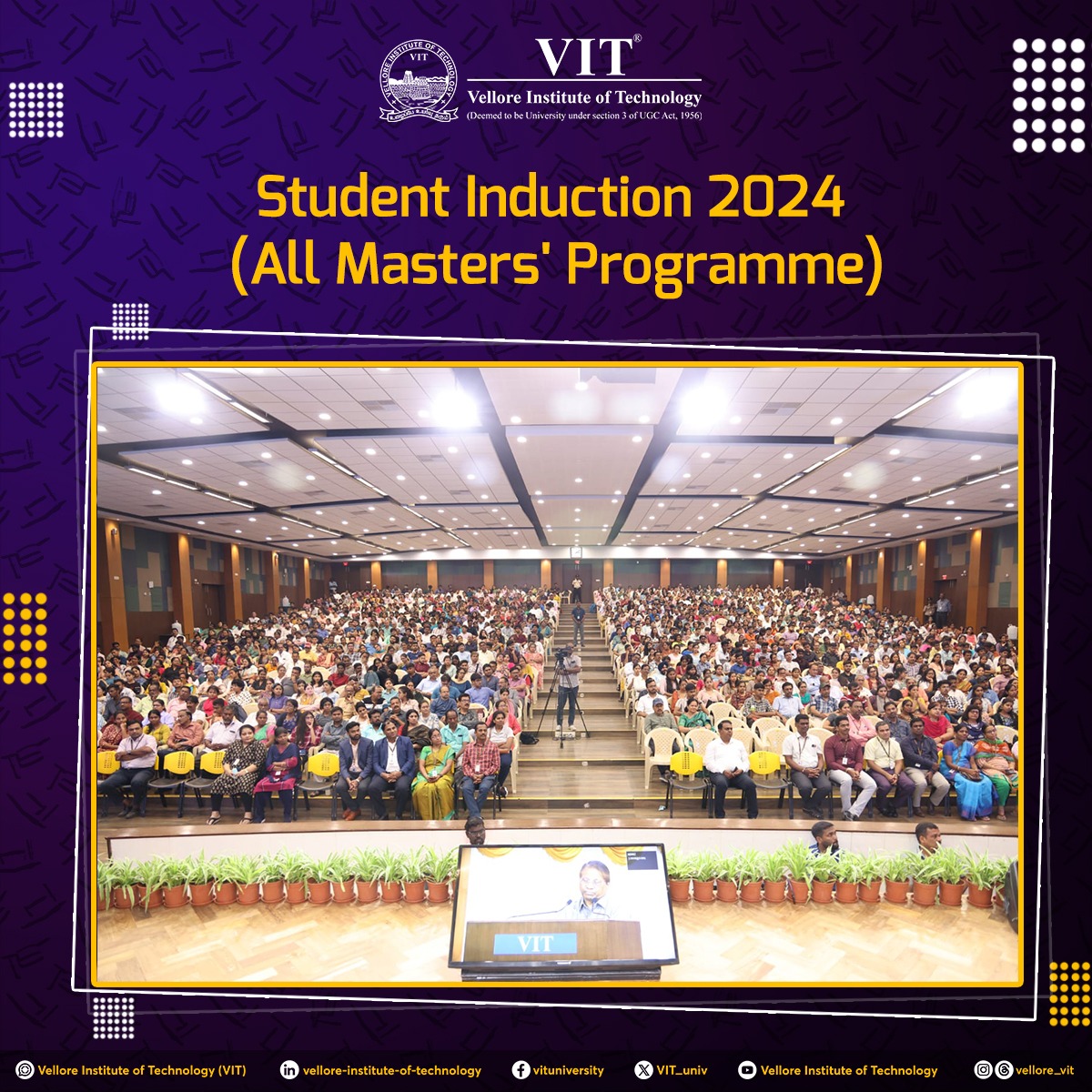 VIT_univ's tweet photo. Mastered it! Master’s Program!
The PG induction programme for https://t.co/ks7OeCMDku, https://t.co/aeWKSKzyXh., M.Des, MCA, and MSW started with an enthusiastic and heartwarming note.
#VIT #InductionProgramme #MastersDegree #PGInduction https://t.co/CSSpmw0yXN