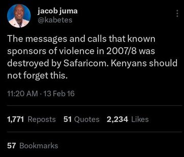 LilithBlack25's tweet image. Safaricom enabled Githurai massacre !

That evening network was tampered with and Cover up was done perfectly - well imperfectly since there's proof now .

They did it once in 2007 Post Elections Violence by destroying evidence. Do not forget this

River Yala Juja Duale IG Koome