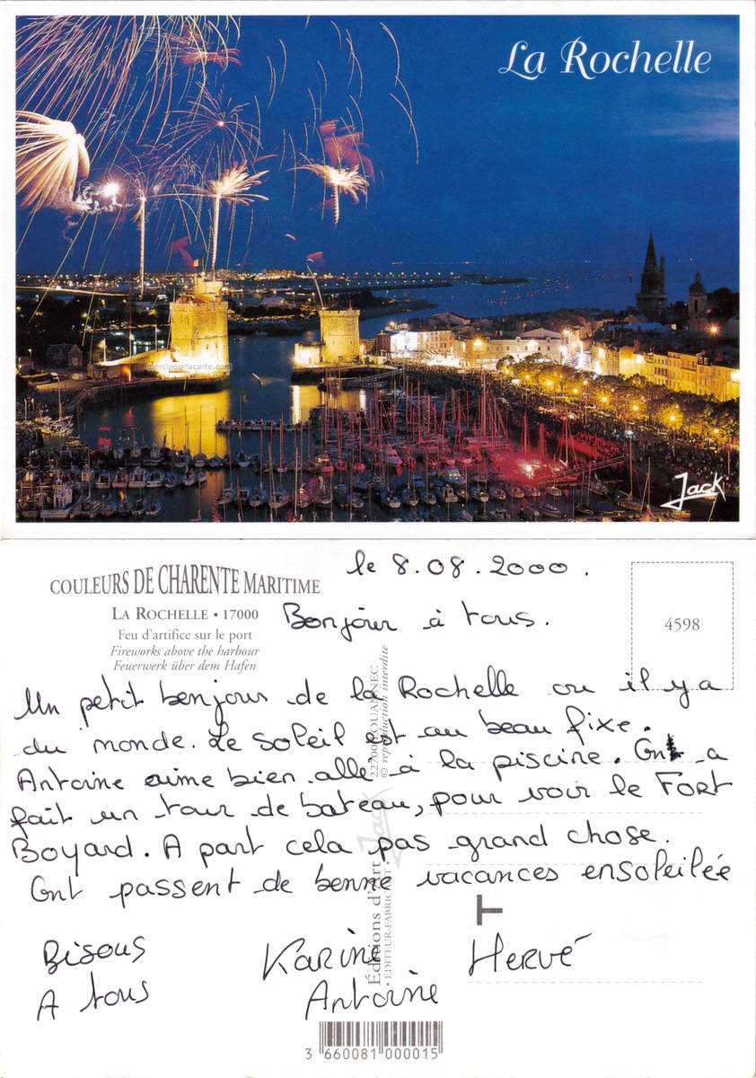 mercipourlacart's tweet photo. La Rochelle
Feu d'artifice sur le port

Voir https://t.co/tjbvHHXzeO

Éditions d'Art Jack Louannec
#CharenteMaritime #feudartifice #LaRochelle #nocturne #port #spectacle #spectaclepyrotechnique #TourdeLaChaine #TourSaintNicolas
#PortDeLaRochelle #CartePostale #postcard #postkarte https://t.co/JHIXY8PZEF