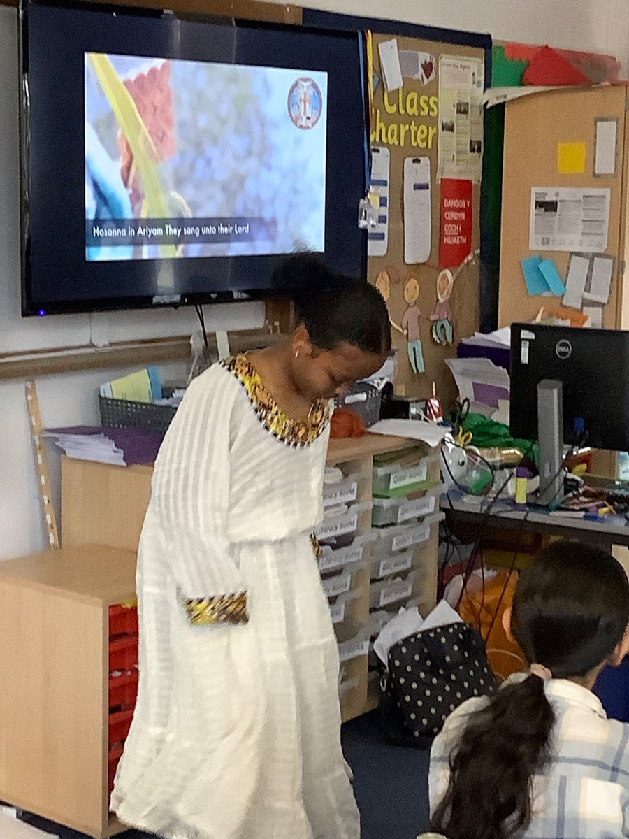 Showing dances to our class in Year 5 from our traditional music.