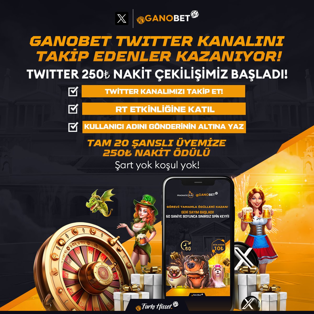 OfficalGanobet's tweet photo. GANOBET TWİTTER 250₺ NAKİT ÇEKİLİŞİ

Yapman gerekenler;
✅RT Yap
✅3 Arkadaşını etiketle
✅Kullanıcı adını gönderinin altına yaz

Etkinliğe katılan 20 üyemize şartsız koşulsuz 250₺ nakit hediye!

-Etkinliğimiz 13 Temmuz 23:59'a kadar geçerlidir. https://t.co/5QnNACfw4F