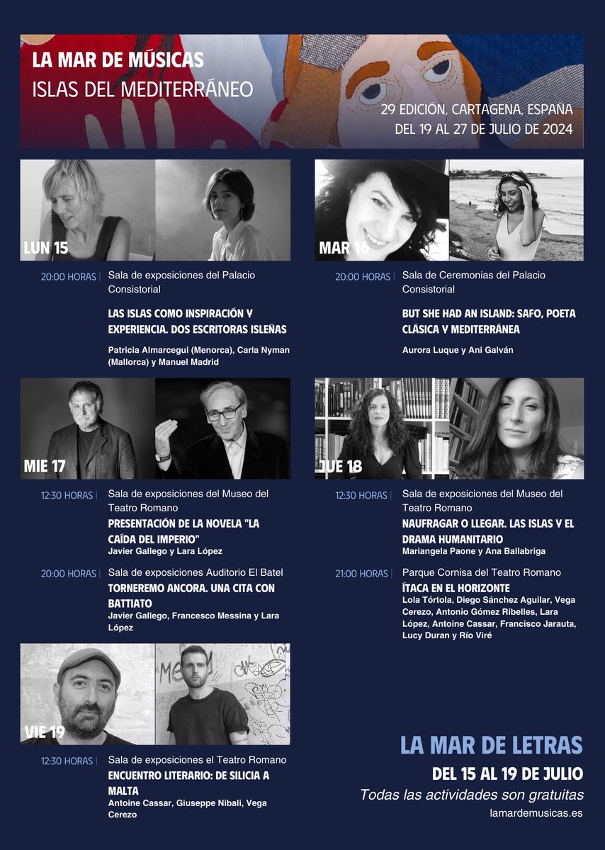 mardeletrasct's tweet photo. Toda la agenda, día a día, aquí ➡️ https://t.co/gKLlIX68xX

#LaMardeLetras2024 🌊📚
@mardemusicasct https://t.co/6boGtlovWx