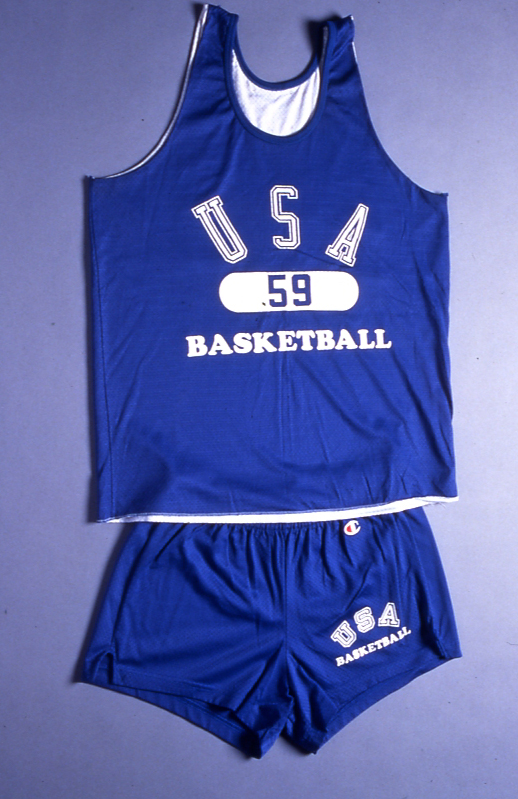 capefearmuseum's tweet photo. We don’t have a ton of Olympic related stuff in the collection, but we do have one of Michael Jordan’s 1984 USA practice basketball uniforms. Check out the length of those shorts! @UNC_Basketball @Chicagobulls #ArchivesGoForGold! https://t.co/f6OQ0stvCJ