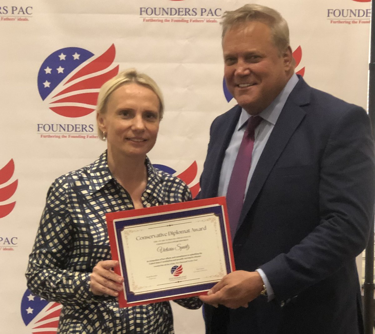 Honored to receive the Founders PAC award this week for promoting and defending the founding principles of our Constitution.