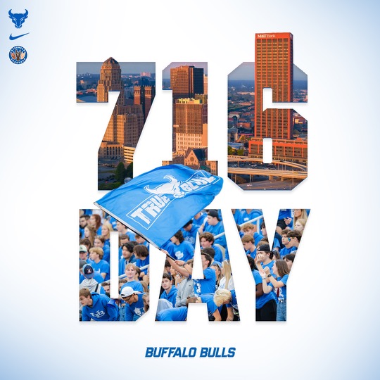 UBAthletics's tweet photo. Happy #716Day from UB Athletics! Let's celebrate Buffalo pride and the spirit of our incredible community!

#GoBulls | #UBhornsUP https://t.co/dS6xsfcC24