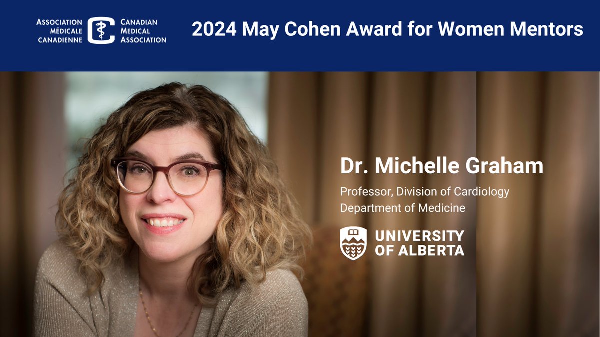 UAlberta Medicine (@ualberta_dom) on Twitter photo Congratulations to DoM's Dr. Michelle Graham on receiving the 2024 May Cohen Award for Women Mentors from the Canadian Medical Association! cma.ca/get-involved/a… <a href="/UAlberta_FoMD/">UAlberta Med & Dent</a> <a href="/CMA_Docs/">Canadian Medical Association</a> <a href="/Cardio_Girl/">Michelle Graham</a> <a href="/UofACardiology/">University of Alberta Cardiology Residency Program</a> Congratulations to DoM's Dr. Michelle Graham on receiving the 2024 May Cohen Award for Women Mentors from the Canadian Medical Association! cma.ca/get-involved/a… <a href="/UAlberta_FoMD/">UAlberta Med & Dent</a> <a href="/CMA_Docs/">Canadian Medical Association</a> <a href="/Cardio_Girl/">Michelle Graham</a> <a href="/UofACardiology/">University of Alberta Cardiology Residency Program</a>