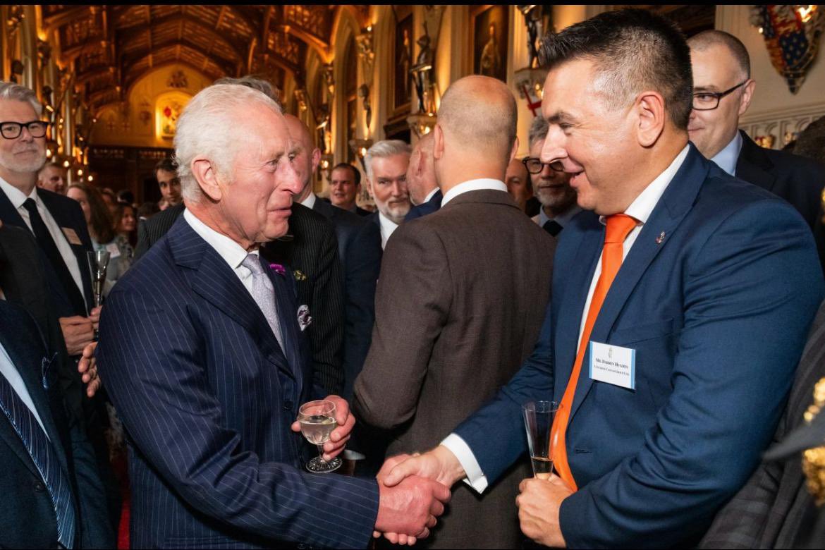 darrenhughesCC's tweet image. This week, I had the huge privilege of representing @_ConcreteCanvas in a reception at Windsor Castle to celebrate the winners of @TheKingsAwards for Enterprise.

I was also lucky enough to share our export story with His Majesty The King
#ConcreteCanvas #ExportingIsGreat