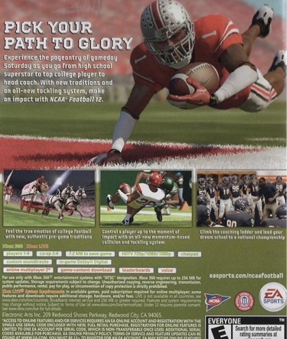KorbLondon's tweet photo. @EASPORTSCollege NCAA25 dropping next week gives me flashbacks to when they put pops on the back cover of NCAA 12. Forget the other accomplishments bro should have hung up the whistle off this alone https://t.co/rKb2B9JGwM