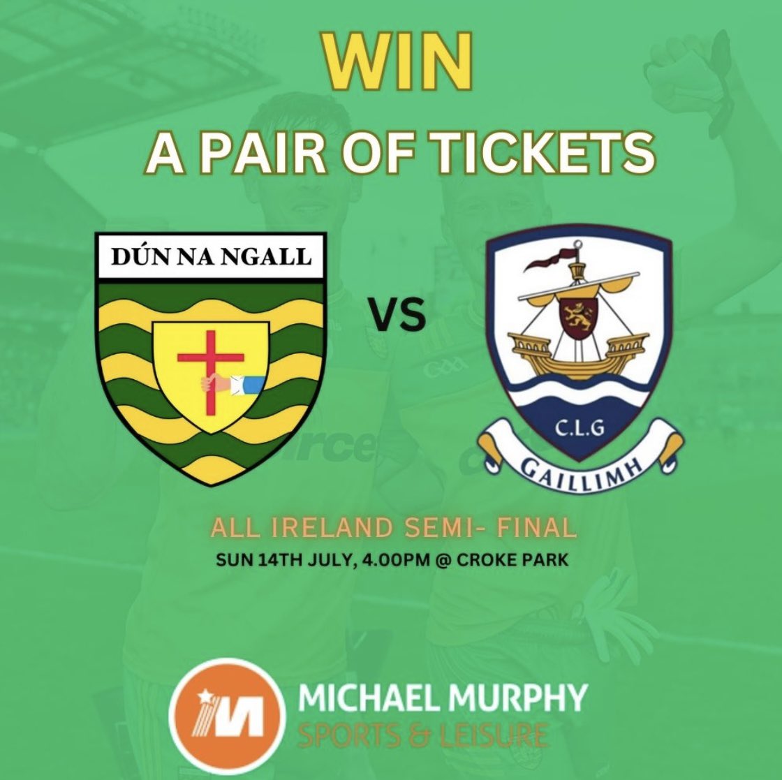 MMurphySports's tweet image. 🎉Ticket Giveaway🎉

Repost for a chance to win WIN X2 TICKETS to the @officialdonegal vs @Galway_GAA 

Winner will be announced tomorrow 10am💛💚