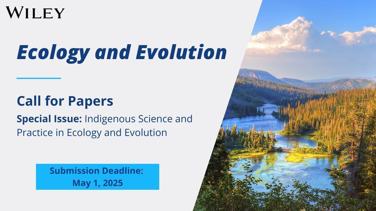 Ecology and Evolution (@ecol_evol) on Twitter photo Very excited to announce the launch of our new special issue on Indigenous Science and Practice in Ecology and Evolution, co-edited by <a href="/BirdBiologist/">Emily McKinnon</a>: buff.ly/3LmRrg0 #IndigenousScience Very excited to announce the launch of our new special issue on Indigenous Science and Practice in Ecology and Evolution, co-edited by <a href="/BirdBiologist/">Emily McKinnon</a>: buff.ly/3LmRrg0 #IndigenousScience