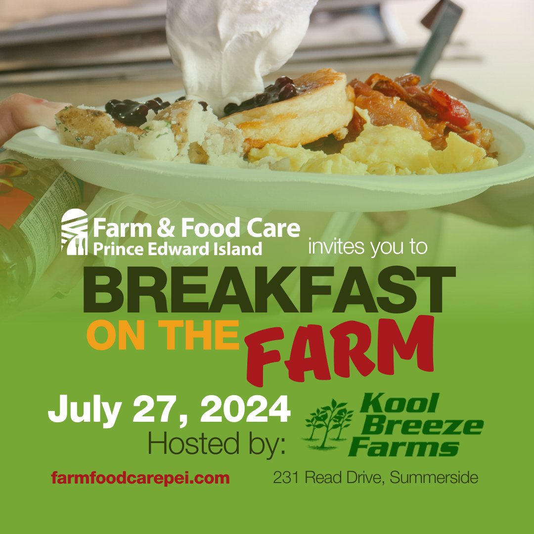 Have a full day of #Ag adventures on Saturday, July 27. Have Breakfast on the Farm with <a href="/farmfoodcarepei/">Farm & Food Care PEI</a>, then have lunch at the <a href="/AAFC_Canada/">AAFC Canada</a> Harrington Research Farm Open House and tour the fields learning about amazing #CdnAg science!
RSVP here: facebook.com/share/EDLoDVYe…